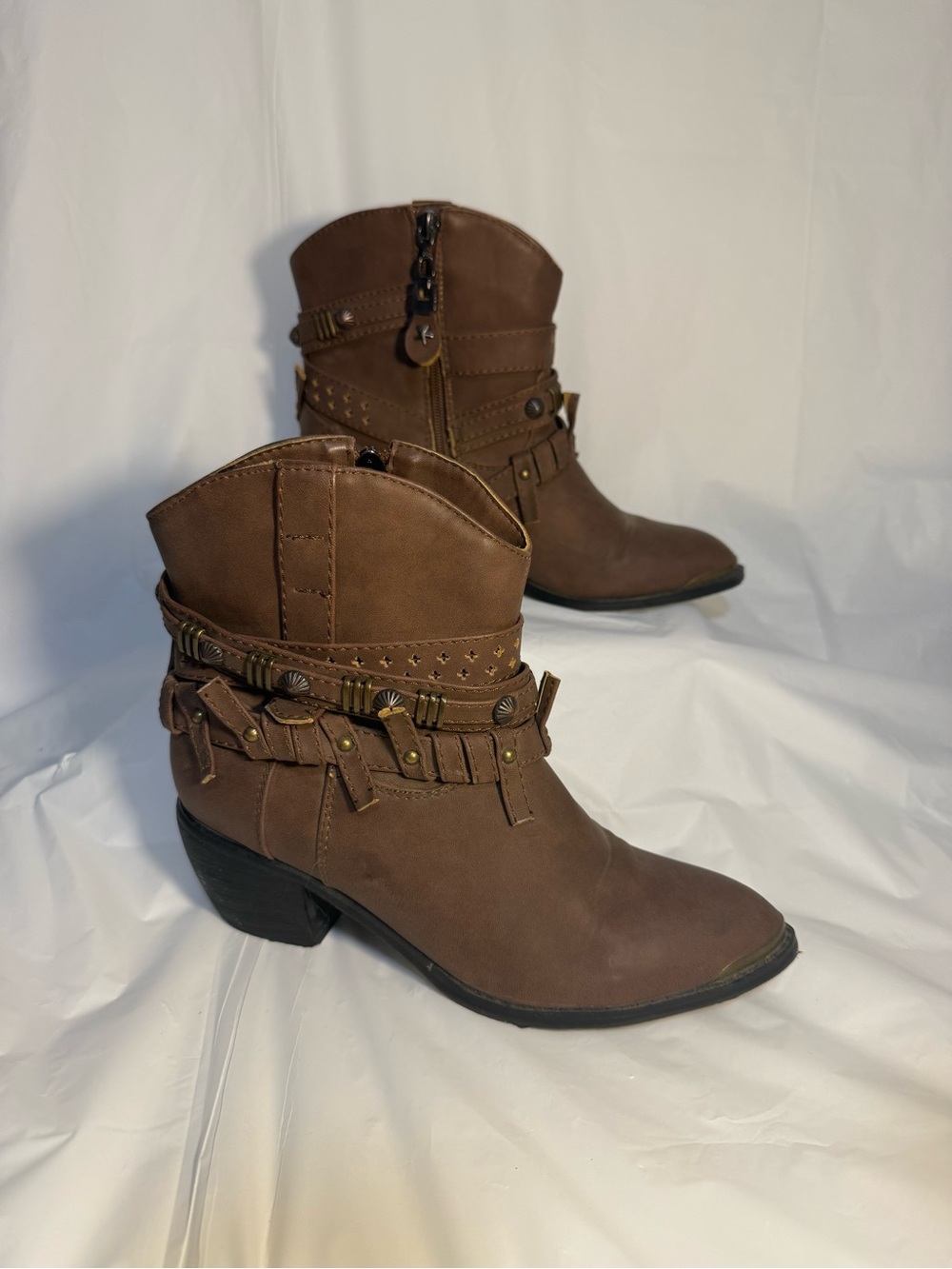 Roper Women Cowboy Boot Brown Country Vintage Short US Size 7/EU Size 37.5